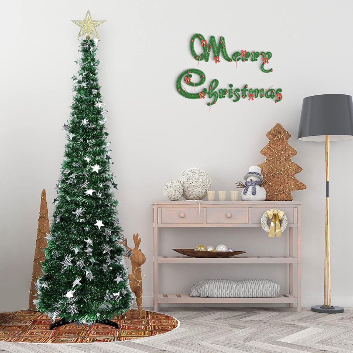 Opvouwbare Kunstkerstboom 1.5m Slank Met Standaard