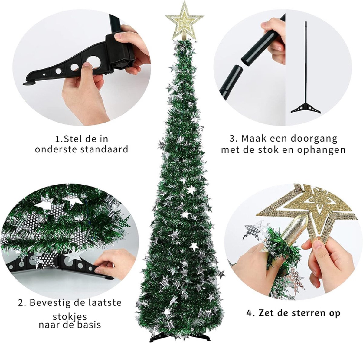 Opvouwbare Kunstkerstboom 1.5m Slank Met Standaard
