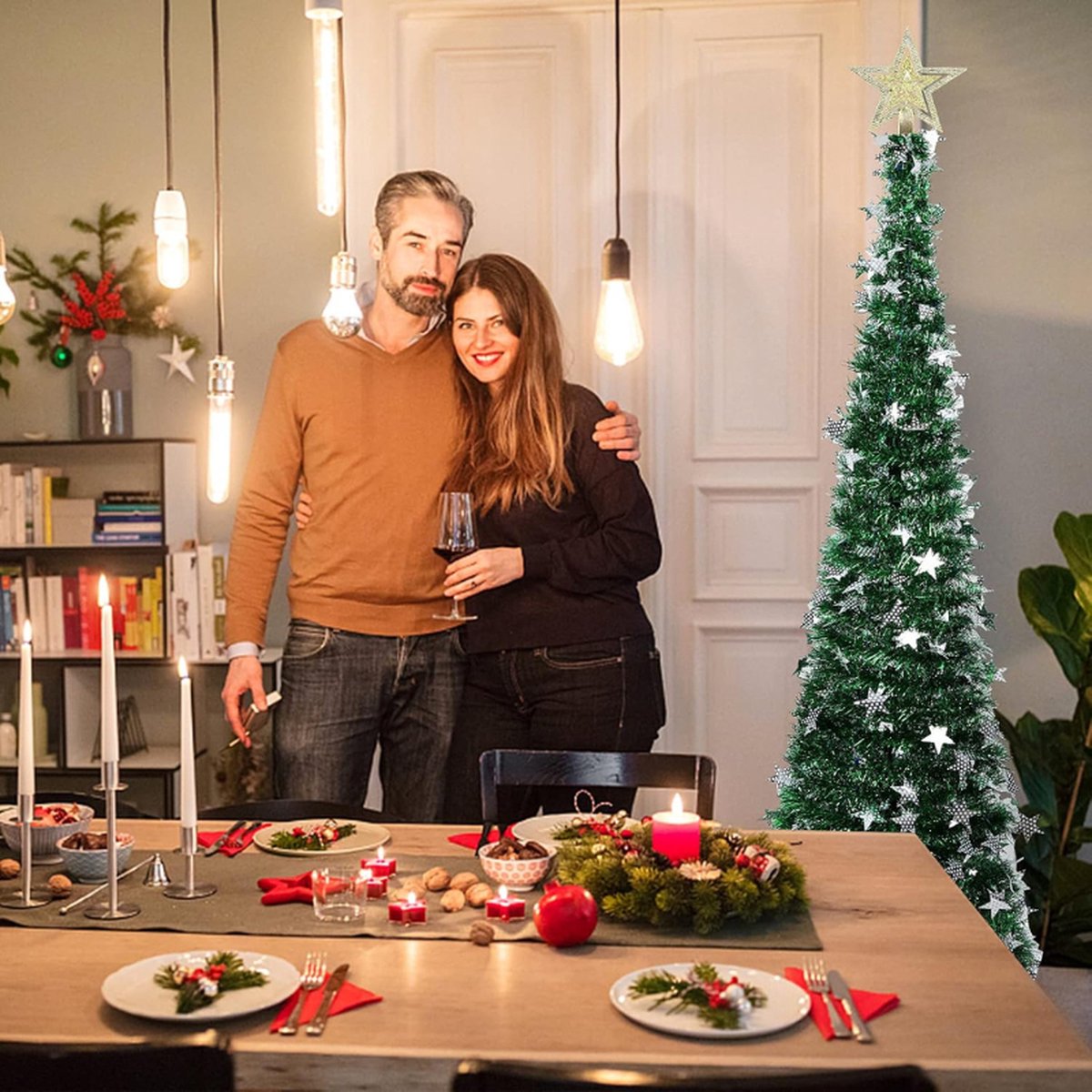 Opvouwbare Kunstkerstboom 1.5m Slank Met Standaard