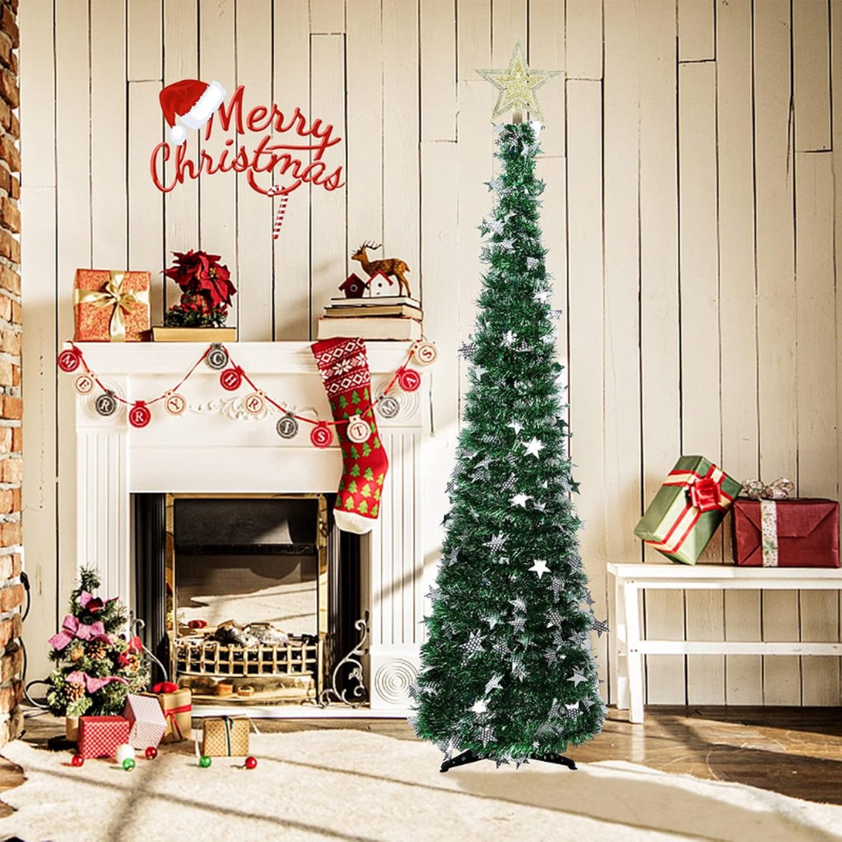 Opvouwbare Kunstkerstboom 1.5m Slank Met Standaard