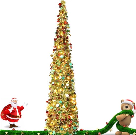 Opvouwbare Kunstkerstboom 5m LED Goud