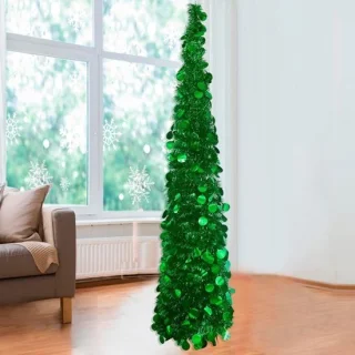 Opvouwbare kunstkerstboom glitter goud 150 cm