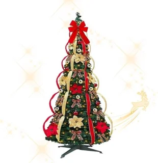 Opvouwbare kunstkerstboom slim model met metalen voet (1.2m)