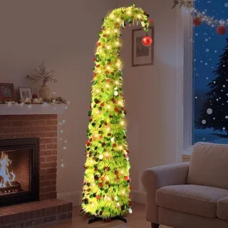 Opvouwbare pop-up kerstboom 150 cm groen met ledverlichting