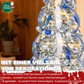 Opzetbare Kerstboom 150 cm Zilver-Wit