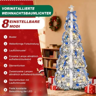Opzetbare Kerstboom 150 cm Zilver-Wit