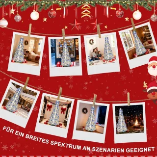 Opzetbare Kerstboom 150 cm Zilver-Wit