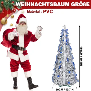 Opzetbare Kerstboom 150 cm Zilver-Wit
