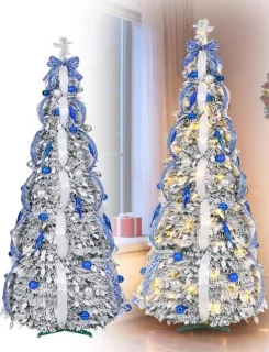 Opzetbare kerstboom 150 cm Zilver Wit