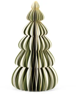 Papieren kerstboom - kerstdecoratie wit/groen