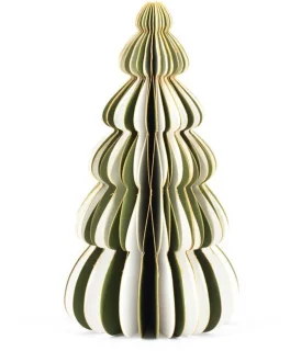 Papieren kerstboom wit/groen