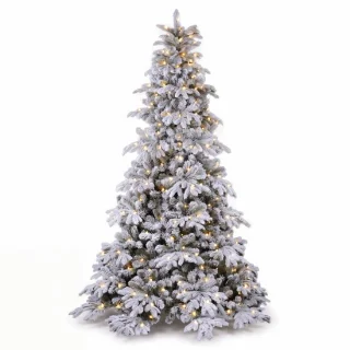 Pinby kunstkerstboom met sneeuw en verlichting 180 cm