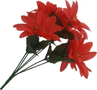 Poinsettia kunstkerstster 30 cm - rood