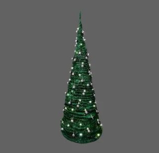 Pop-up kerstboom 120cm groen met led-verlichting en kerstballen