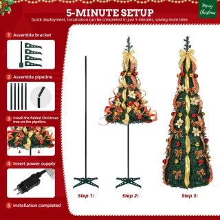 Pop-up Kerstboom 1,5 m - Donkergroen