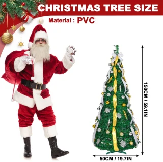 Pop-up Kerstboom 1,5 m Groen (Sneeuwvlokken)