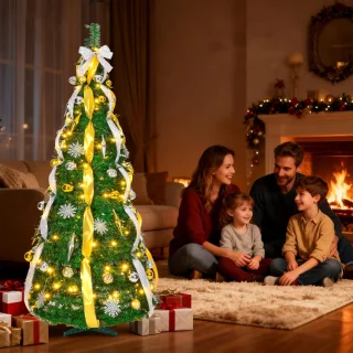 Pop-up Kerstboom 1,5 m Groen (Sneeuwvlokken)