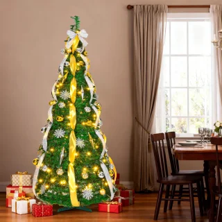 Pop-up Kerstboom 1,5 m Groen (Sneeuwvlokken)