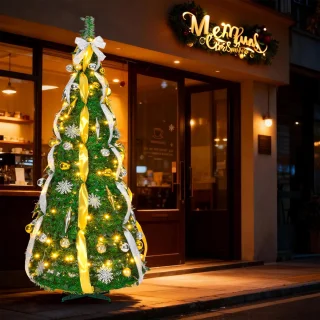Pop-up Kerstboom 1,5 m Groen (Sneeuwvlokken)