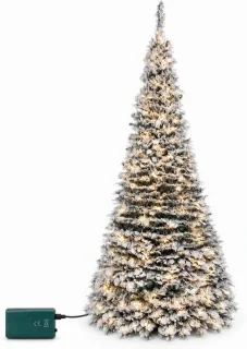 Pop-upkerstboom met kerstballen en decoraties
