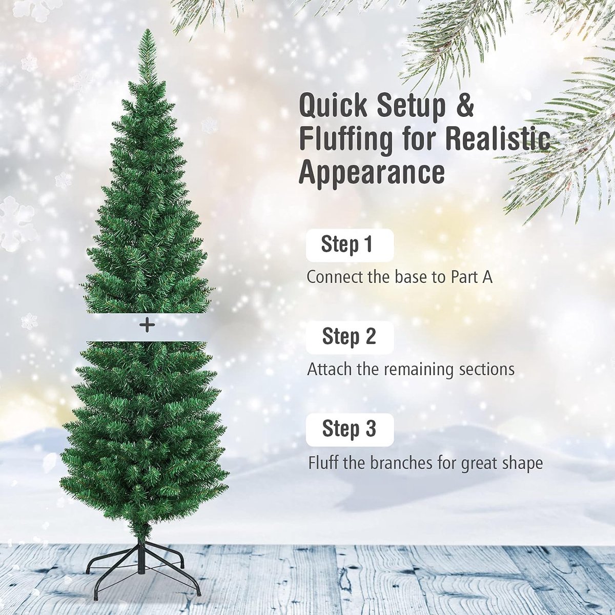 Premium 150 cm Kunstkerstboom PVC met Metalen Standaard Groen