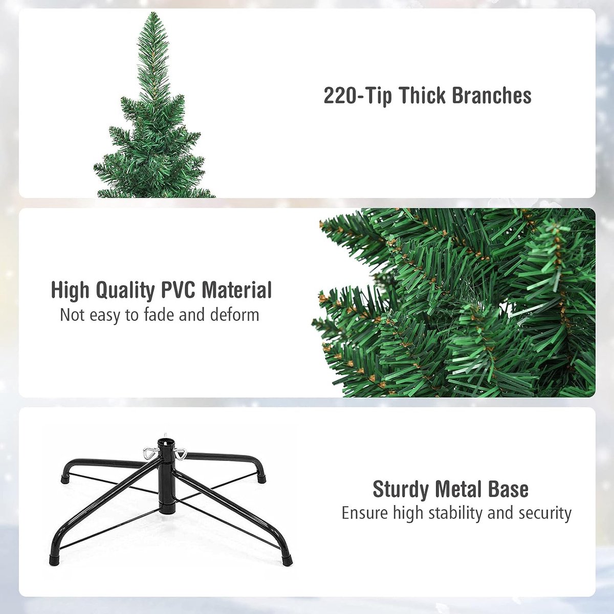 Premium 150 cm Kunstkerstboom PVC met Metalen Standaard Groen