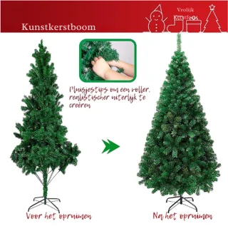 Premium 7ft Kunstkerstboom Scharnierende Pijnboom met Opbergtas