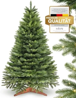 Premium kunstkerstboom 180 cm - natuurgetrouw met houten standaard