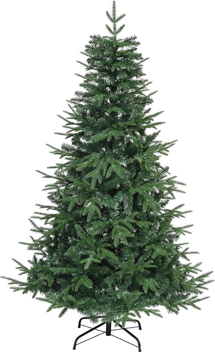 Premium Kunstkerstboom 212 cm PE Injectie PVC Realistische Spar Metalen Stand Vouwsysteem