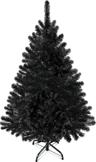 Premium zwarte kunstkerstboom 120 cm Canadese spar met 320 takpunten