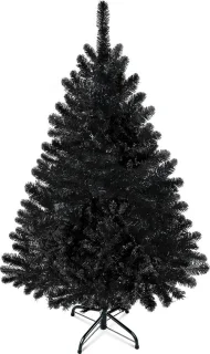Premium zwarte kunstkerstboom 120 cm Canadese spar met 320 takpunten