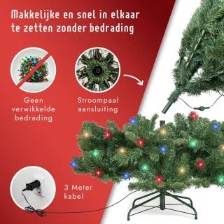 PristinePine Nordic Forest Fir 210 cm Kunstkerstboom met LED-verlichting