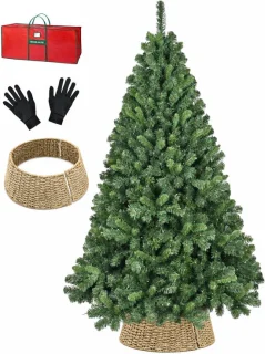 PristinePine Volle kerstboom met kerstboommand – 180 cm