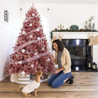 PVC Kunstkerstboom 180 cm - Rosegoud