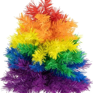 R en W mini kunst kerstboom regenboog 45 cm