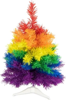 R en W mini kunst kerstboom regenboog 45 cm
