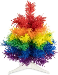 R en W Mini Kunstkerstboom Regenboog 30 cm