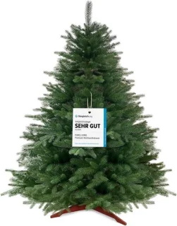 Realistisch kunstkerstboom 120 cm met houten standaard