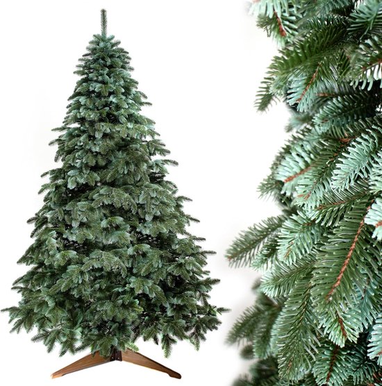 Realistisch Kunstkerstboom 210 cm met Houten Standaard