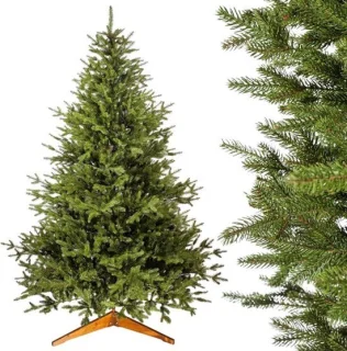 Realistische kunstkerstboom 150 cm met natuurhouten standaard