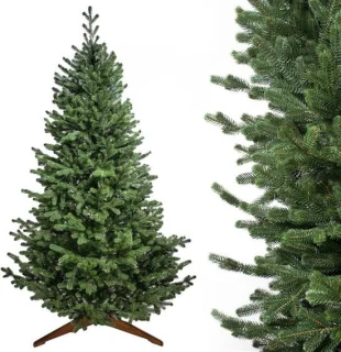Realistische kunstkerstboom met houten standaard