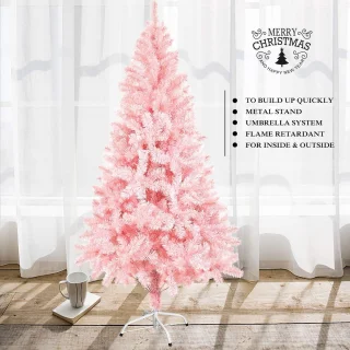 Roze Kunstkerstboom 120 cm met metalen standaard