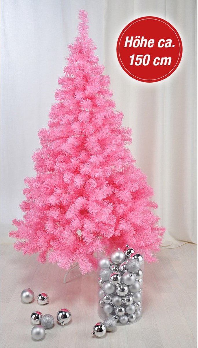 Roze kunstkerstboom 150 cm met opbergzak