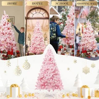 Roze kunstkerstboom 180 cm