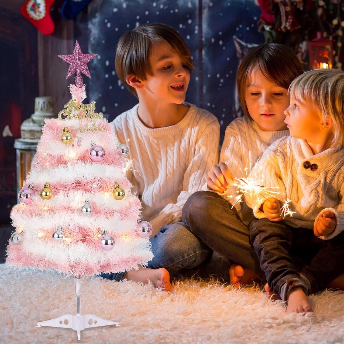 Roze Mini Kerstboom 61 cm - Kunstkerstboom Tafelmodel