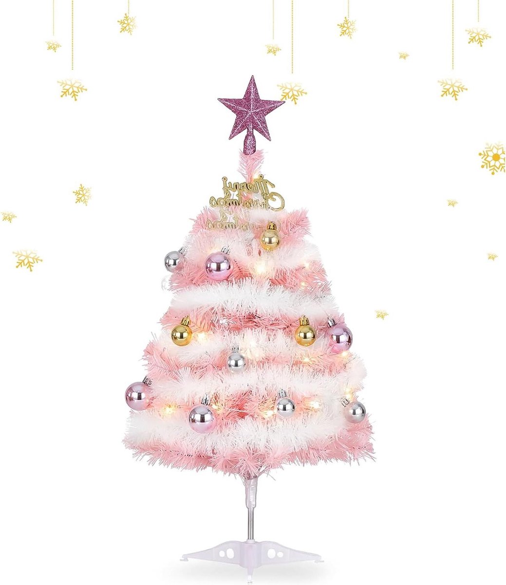 Roze Mini Kerstboom 61 cm - Kunstkerstboom Tafelmodel