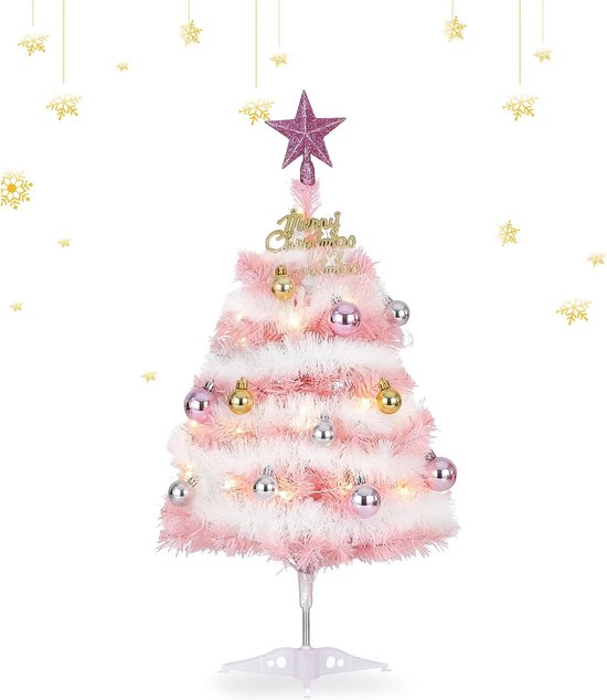 Roze Mini Kerstboom 61 cm - Kunstkerstboom Tafelmodel