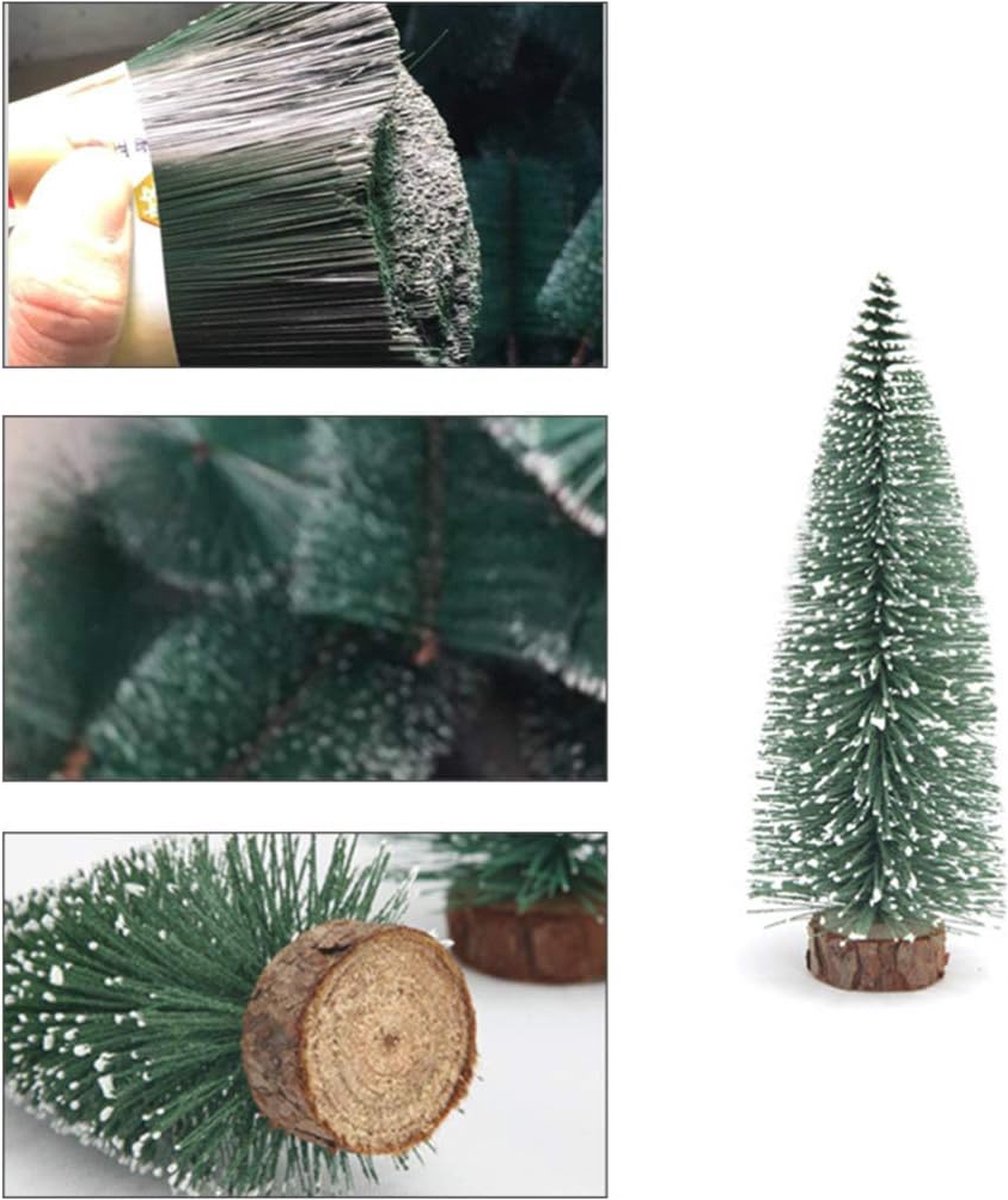Set 10 mini kerstboomversieringen besneeuwd grenen 5 cm