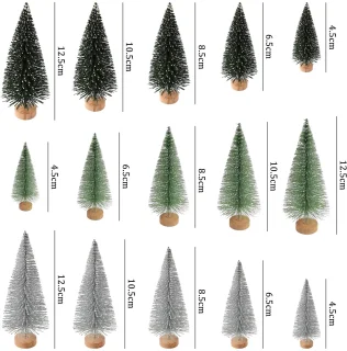 Set van 15 mini-kunstkerstbomen voor tafeldecoratie
