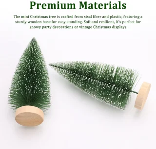 Set van 15 mini-kunstkerstbomen voor tafeldecoratie